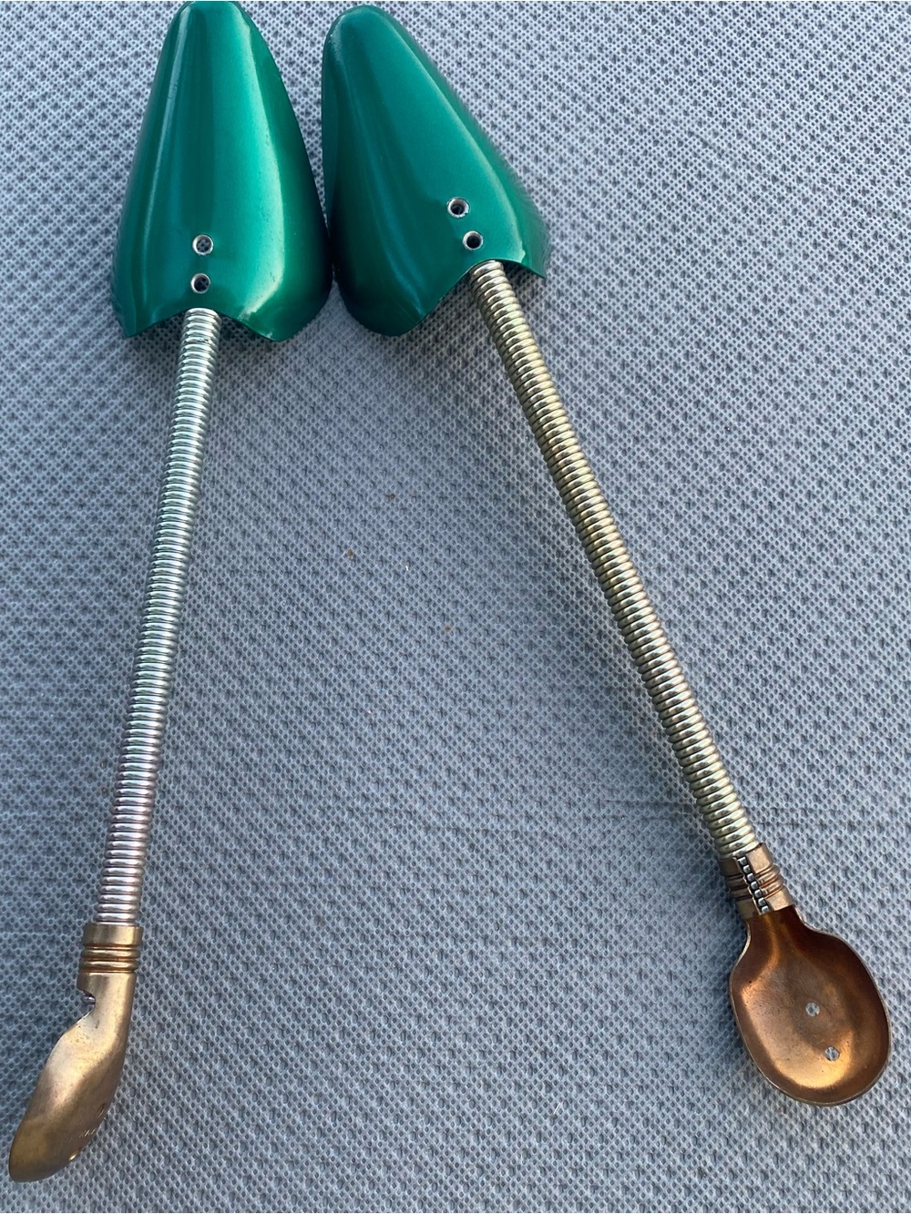 Vintage Green Metal Shoe Trees/Stretchers Made in Japan (Pair)